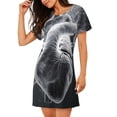 thumbnail image 2 of Yiaed Heart Illustration Print Women's Loose-Fit Short Sleeve Nightgown, Soft and Comfortable Sleep Dress for Relaxation and Sleepwear, 2 of 6