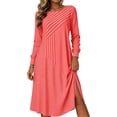 thumbnail image 2 of Omexry Cute Summer Dresses Women's Fashion And Leisure Splicing Long Sleeve Round Neck Loose And Comfortable Dress, 2 of 7