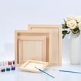 thumbnail image 5 of 4pc Wood Painting Canvas Panels Blank Drawing Boards for Oil & Acrylic Painting Square BurlyWood 19.8x19.8x2cm, 5 of 6