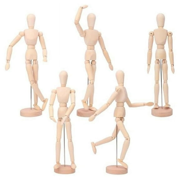HOT 5Pack Art Figure Model-12Inch Wooden Mannequin,Flexible Drawing Mannequin for Sketching,Painting & Posable Design