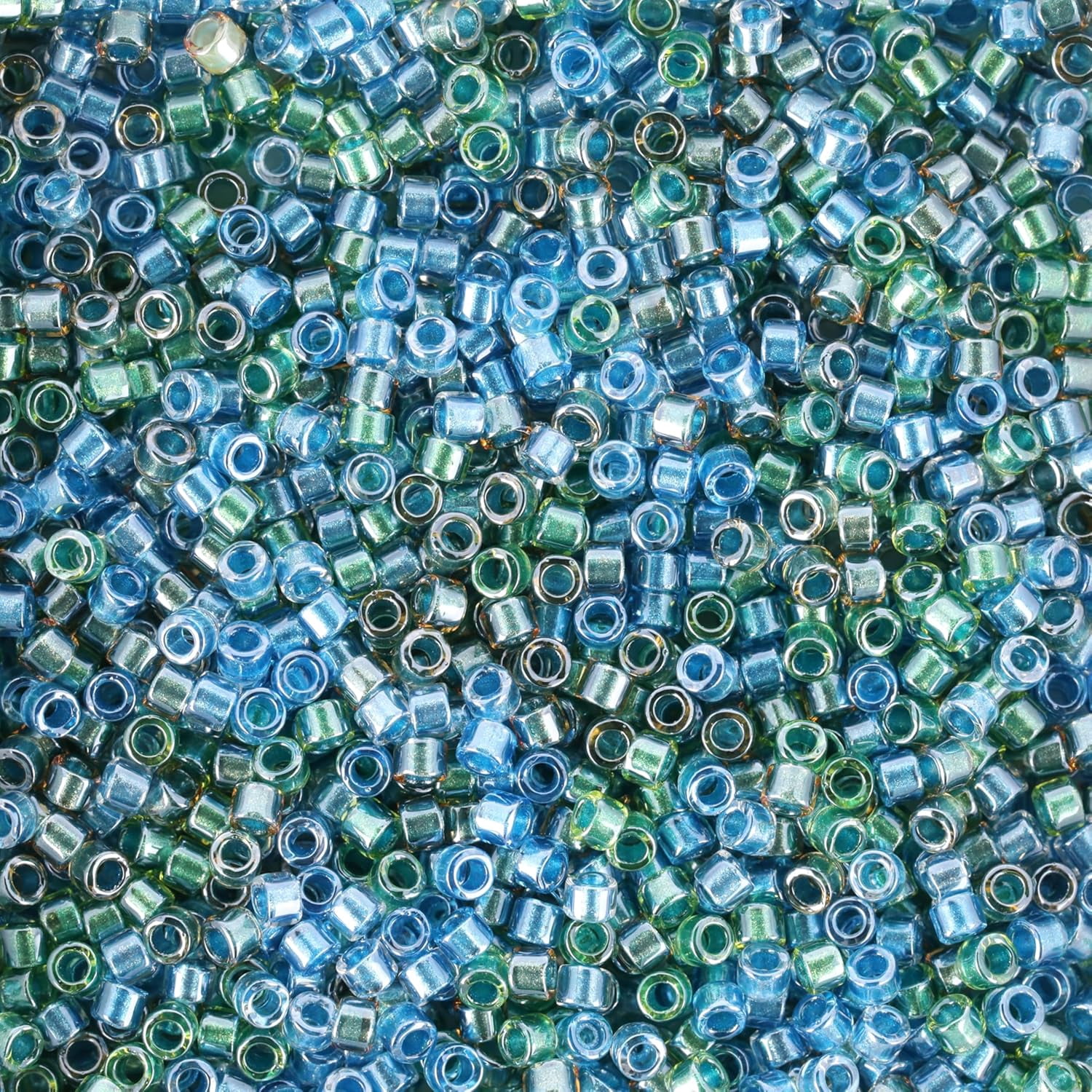 Miyuki Delica Seed Beads – Size 11/0 (1.6 mm), DB0985, Green/Blue Mix, 7.2g, Approx. 1440 Beads