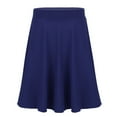 thumbnail image 2 of Lejafay Kids Girls Knee Length Summer Skater Skirt Elastic Waist Pleated A-line Skirt School Uniform Navy_Blue 14, 2 of 7