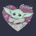 thumbnail image 2 of Women's Star Wars: The Mandalorian Valentine's Day The Child Heart Portrait Graphic Tee Navy Blue 2X Large, 2 of 5