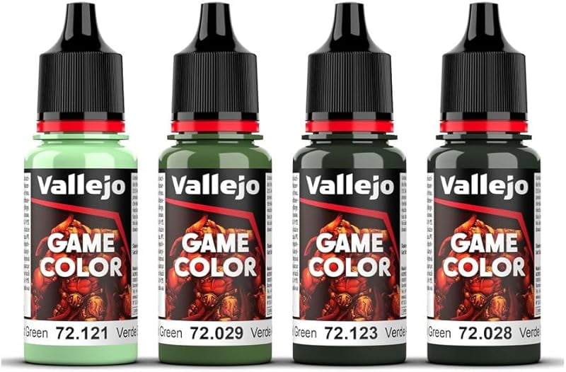 Vallejo Game Color Green Color Set ,Professional Miniature Painting Set ,4×18ml