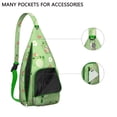thumbnail image 3 of Cartoon Frog Sling Backpack - Whimsical Frog & Flower Print Design, Compact Lightweight Daypack for Cycling & Photography, 3 of 4