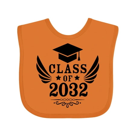 

Inktastic Class of 2032 with Graduation Cap and Wings Gift Baby Boy or Baby Girl Bib
