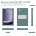 thumbnail image 5 of SaniMore Tri-layer Hybird Case for Samsung Galaxy Tab A9 8.7" 2023 SM-T550 SM-P550, Rugged PC Shell Silicone Anti-drop Shockproof Hidden Kickstand Heavy Duty Protective Cover, Emeraldgreen, 5 of 17