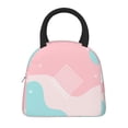 thumbnail image 3 of YFYANG Portable Waterproof Insulated Lunch Bag, Pastel Abstract Geometry Reusable Cooler Bag / Picnic Bag for Adults Teens, 3 of 9