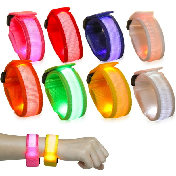 Wweixi 8pcs set Glow Flashing Wristbands Stand Out In Dark With These LED 2Set