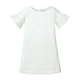 thumbnail image 1 of Hope & Henry Girls' Eyelet Shift Dress with Ruffle Sleeves, 1 of 3