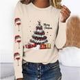 thumbnail image 2 of Darzheoy Christmas Womens Tops Versatile Loose Lightweight Solid Color Trendy Sweatshirts Long Sleeve Printed Pullover Casual Hoodless Blouses, 2 of 4