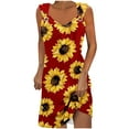 thumbnail image 2 of RYDCOT Women's Summer Dresses 2024 Beach Casual Sleeveless Sunflower Print Tank Dresses Sundress T Shirt Dresses for Women Loose Fit Clearance, 2 of 5