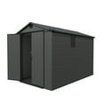 thumbnail image 4 of Patiowell 6'x10' Resin Storage Shed, Lockable Door & Window, Durable All-Weather Outdoor Shed for Garden & Tool Storage, Dark Gray, 4 of 9