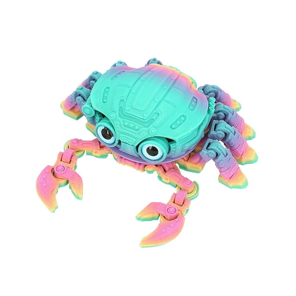 5 1/2" x 1 3/4" 3D-Printed Jointed Small Robot Crab with Container Body