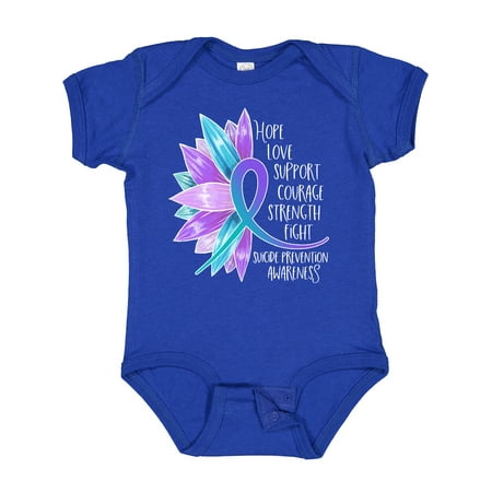 

Inktastic Suicide Prevention Awareness Purple Teal Sunflower Ribbon Gift Baby Boy or Baby Girl Bodysuit