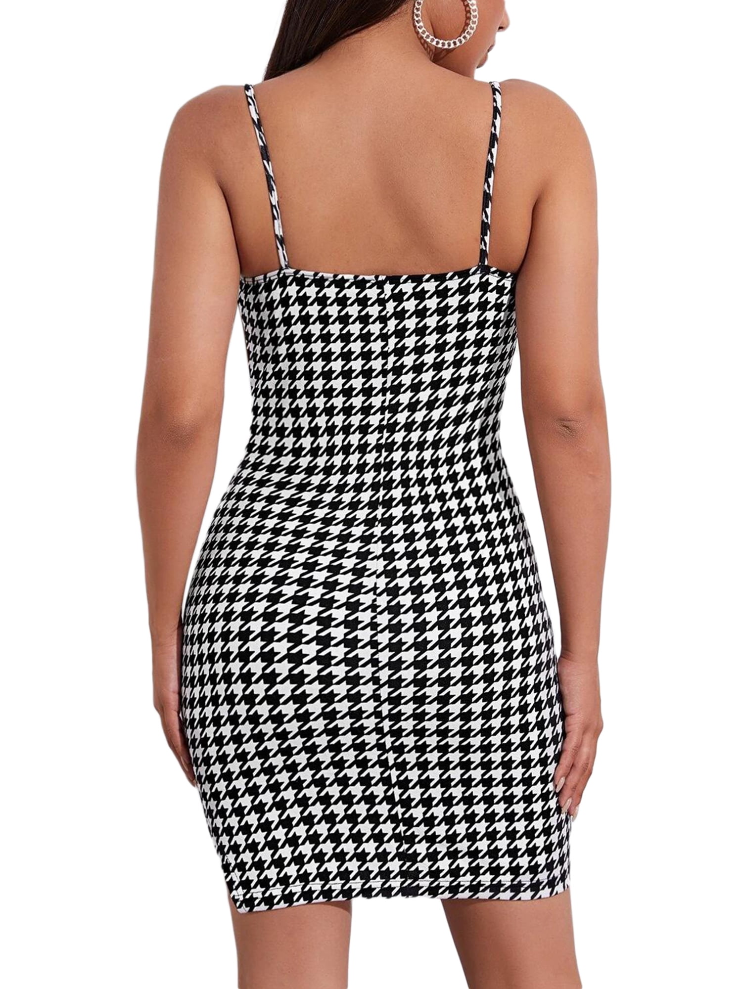 checked bodycon dress Black & White Asymmetric Checker Long Sleeve Bodycon Mini Dress – Keni Rae main image 1