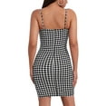 thumbnail image 5 of ZAXARRA Mode Femmes Plaid Dos Nu Bretelles Courtes Robe Fendue, 5 of 5