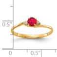thumbnail image 2 of Primal Gold 14 Karat Yellow Gold 4mm Ruby and Diamond Ring, 2 of 4