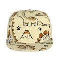 thumbnail image 2 of Adobk Cartoon Dinosaurs Print Snapback Hats For Unisex Flat Bill Hat Baseball Cap Adjustable Size, 2 of 8