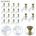 thumbnail image 4 of Glass Door Retainer Clips Plastic Mirror Clips &Screws For Cabinet Door Craft, 4 of 5