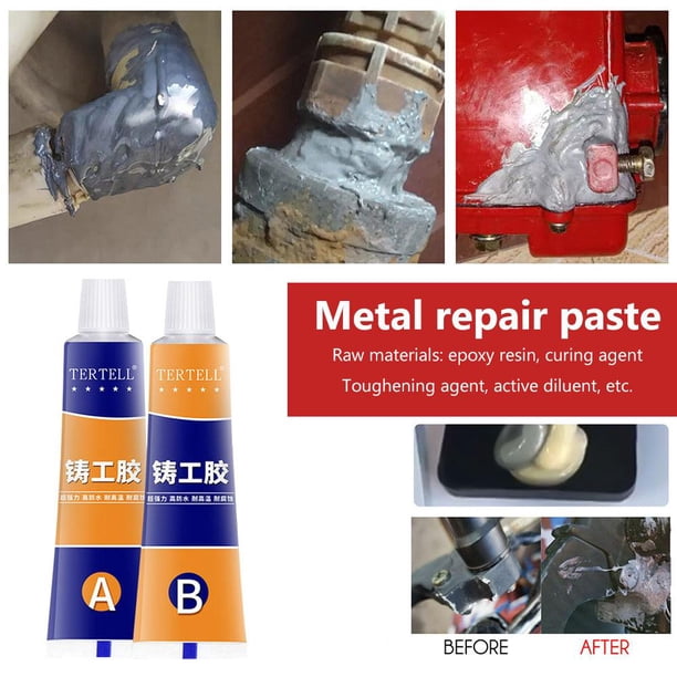 2x A B Metal Repairing Super Glue Resistencia al calor Repair Paste Gel (100g)