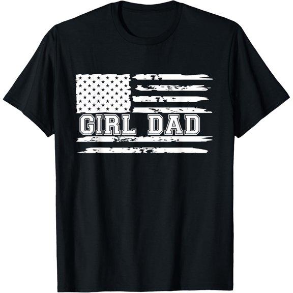 Proud Dad Of Girls Father of Girls For Dad Xmas Fathers Day T-ShirtMen and women, Black T-shirt, size: Extra large S-4XL