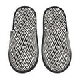 thumbnail image 2 of KLL Black White Stripes Slippers for Women Men House Slip on Indoor Outdoor Bedroom Furry Fleece Lined Ladies Comfy Anti-Skid Rubber Hard Sole-Large, 2 of 8