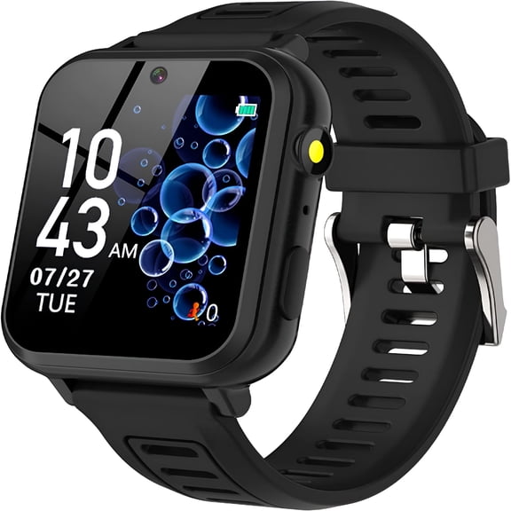 GJX 2026 New Kids Smart Watch with Hd Camera&24 Learning Games-1.54" Touch Screen,Pedometer,Music Player | Gift for Girls Boys Ages 5-12 for School,Home,Outdoor,Travel,Sports