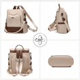 thumbnail image 6 of Sunyuer Women Anti Theft Backpack Purse, Color Block Fashion Ladies Backpack, Lightweight Casual Travel Daypack, Convertible Crossbody Shoulder Handbag with Bow Decor for Shopping Work Trip, 6 of 8