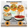 Double Cast Iron Burner, Countertop Powerful Stainless Steel Double Hot