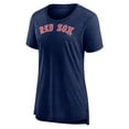 thumbnail image 2 of Women's Heather Navy Boston Red Sox Official Wordmark Tri-Blend T-Shirt, 2 of 3