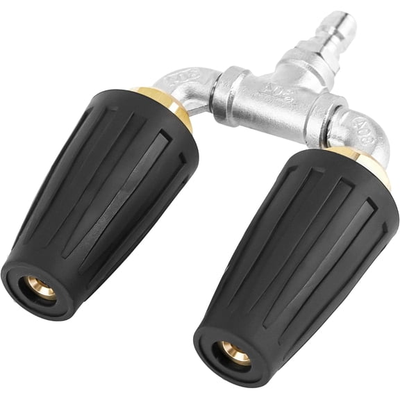 RVKXHD Dual Turbo Nozzle Pressure Washer, 2.0mm Orifice Twin Turbo Nozzle, 360° Rotating Power Washer Nozzle, 4-6 GPM, 4000 PSI, 1/4 Inch Quick Connector