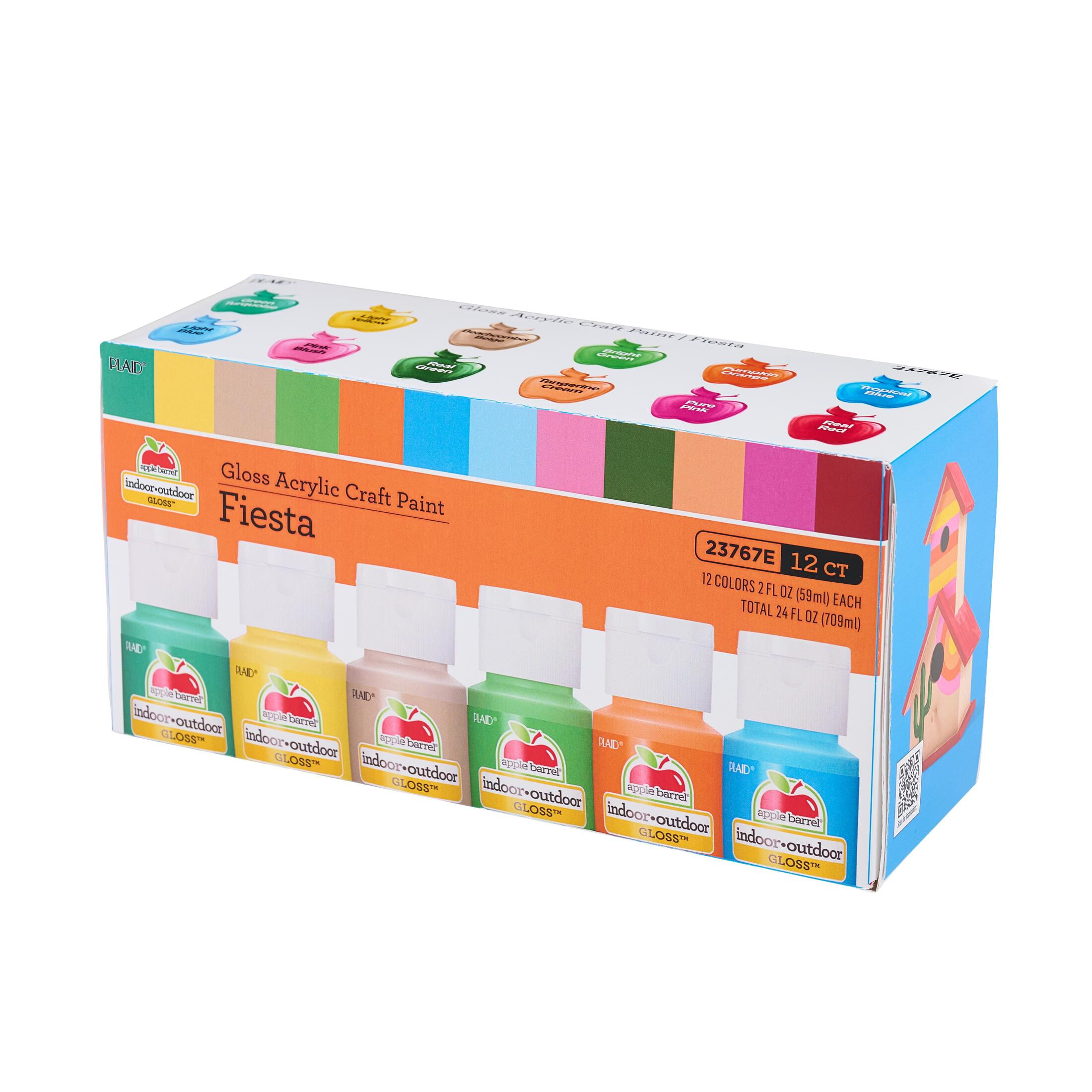 Apple Barrel Fiesta 2 fl oz Acrylic Craft Paint Set, Gloss Finish