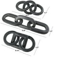 thumbnail image 3 of 9", 9", 13"W Black Marble 3 Link Chain Sculpture with Various Shapes and Sizes, by DecMode (3 Count), 3 of 7
