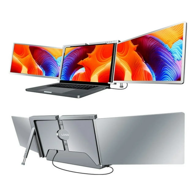 Doble Monitor Para Laptop Portátil 15'' 1 Cable 2 Pantallas - Gris