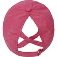 thumbnail image 4 of Womens Criss Cross Ponytail Baseball Cap Adjustable High Messy Bun Ponycap Quick Drying Hat-Rose Red, 4 of 7