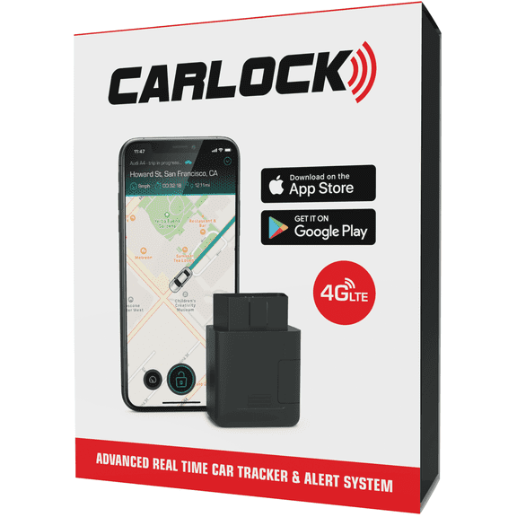 CARLOCK 4G GPS Tracker for Vehicles - Fleet & Teen Tracking with Driving Score, History & Geofencing