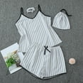 thumbnail image 2 of LIaqionyy Womens Summer Pajamas Sets Stripes Pajamas Loungewear Camisole Top with Short Sleepwear 4Pcs for All Season, 2 of 8