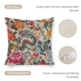 thumbnail image 4 of Cushion Case Chinoiserie Dragon And Flowers Linen Cushion Case Traditional Exotic Dragon Couch Pillow Cases 18"x18" Gifts for Home Decor, 4 of 7