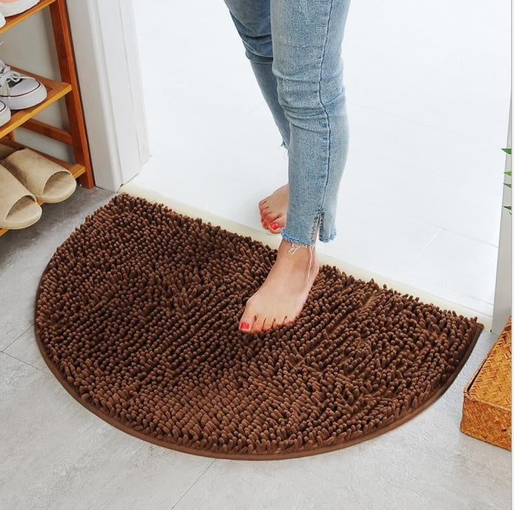 Non Slip Dirt Barrier D Shape Semi Circle Half Moon Floor Door Mat Rug