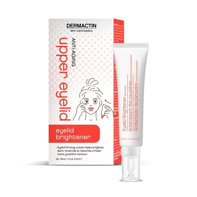 Crema para párpados superiores Dermactin 1 oz. Reafirma y tonifica la piel flácida y caída en los párpados superiores para una apariencia más joven, más vibrante y alerta para la piel sensible en los