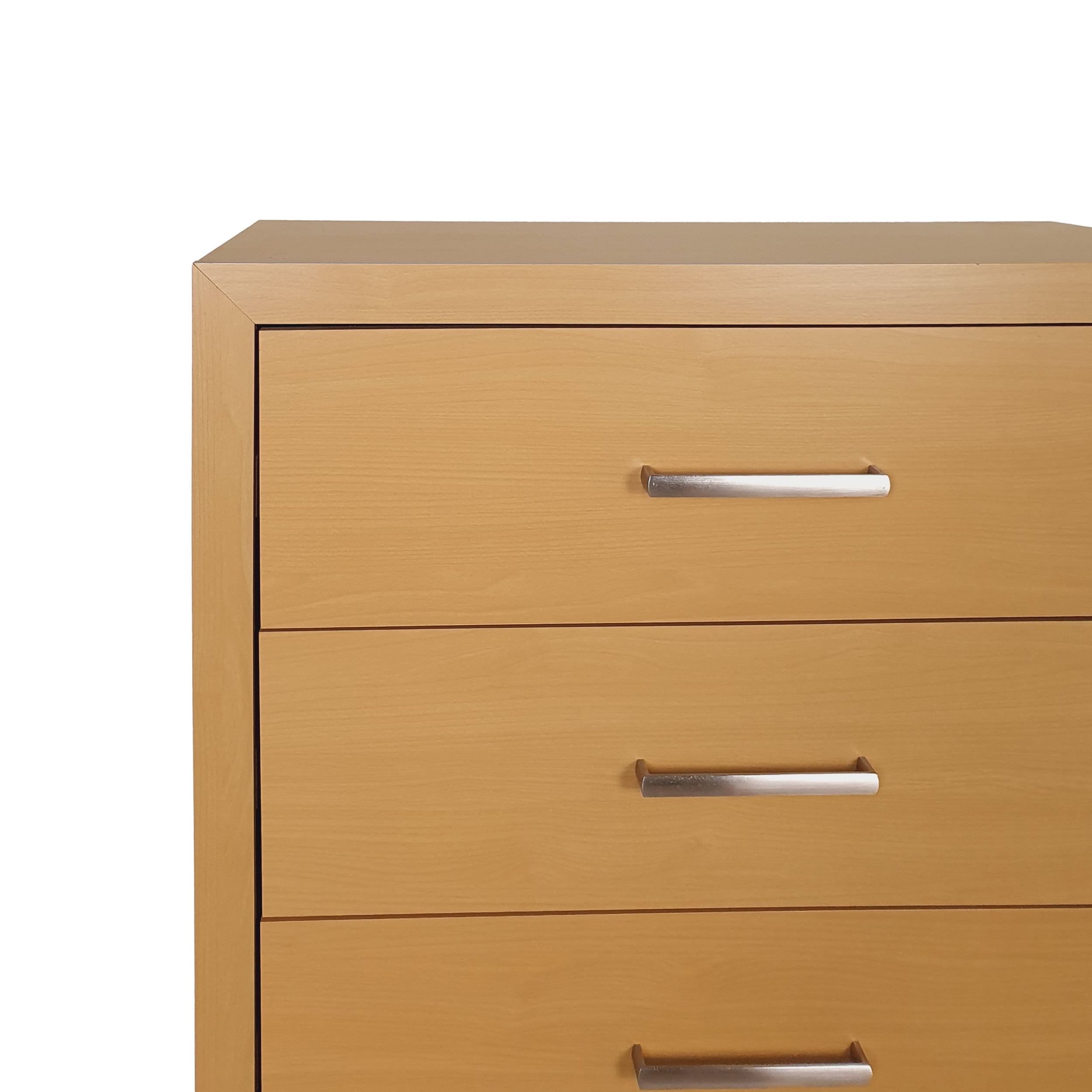 Noble House Cayuga Faux Wood 5 Drawer Dresser, Maple and Black