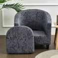 thumbnail image 1 of Yipa 2-Piece/Set Tub Club Slipcover, Modern Non Slip Stretch Round Barrel Chair with Cushion Couch Sofa Cover Protector for Bar Cafe Kids Living Room( Gray), 1 of 2