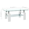 thumbnail image 2 of vidaXL Coffee Table White and Transparent Tempered Glass, Melamine, 2 of 7