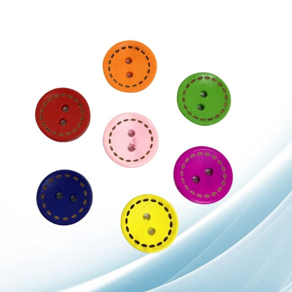 LABSERRON 100Pcs Small Buttons for Craft and Sewing in Round Wooden Style