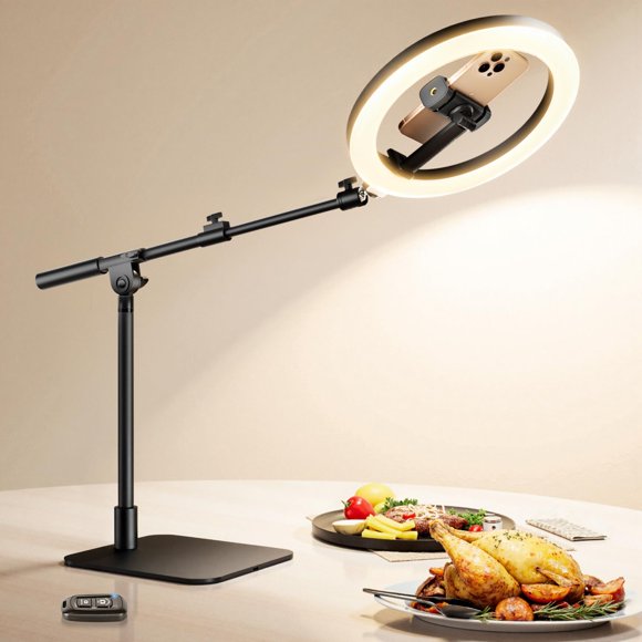 Lámpara anular con soporte para escritorio LUXSURE con trípode para iPhone