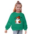 thumbnail image 3 of Odeerbi Toddler Boys Girls Halloween Ghost Crewneck Sweatshirts Fall Winter Cotton Sweatshirt Toddler Kids Cute Solid Color Halloween Long Sleeve Sweatshirts Top Toddler Clothes Green, 3 of 8