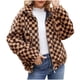 thumbnail image 2 of Chaqueta de abrigo cálida para mujer, de invierno, lisa, con cuello vuelto y cremallera, 2 of 8