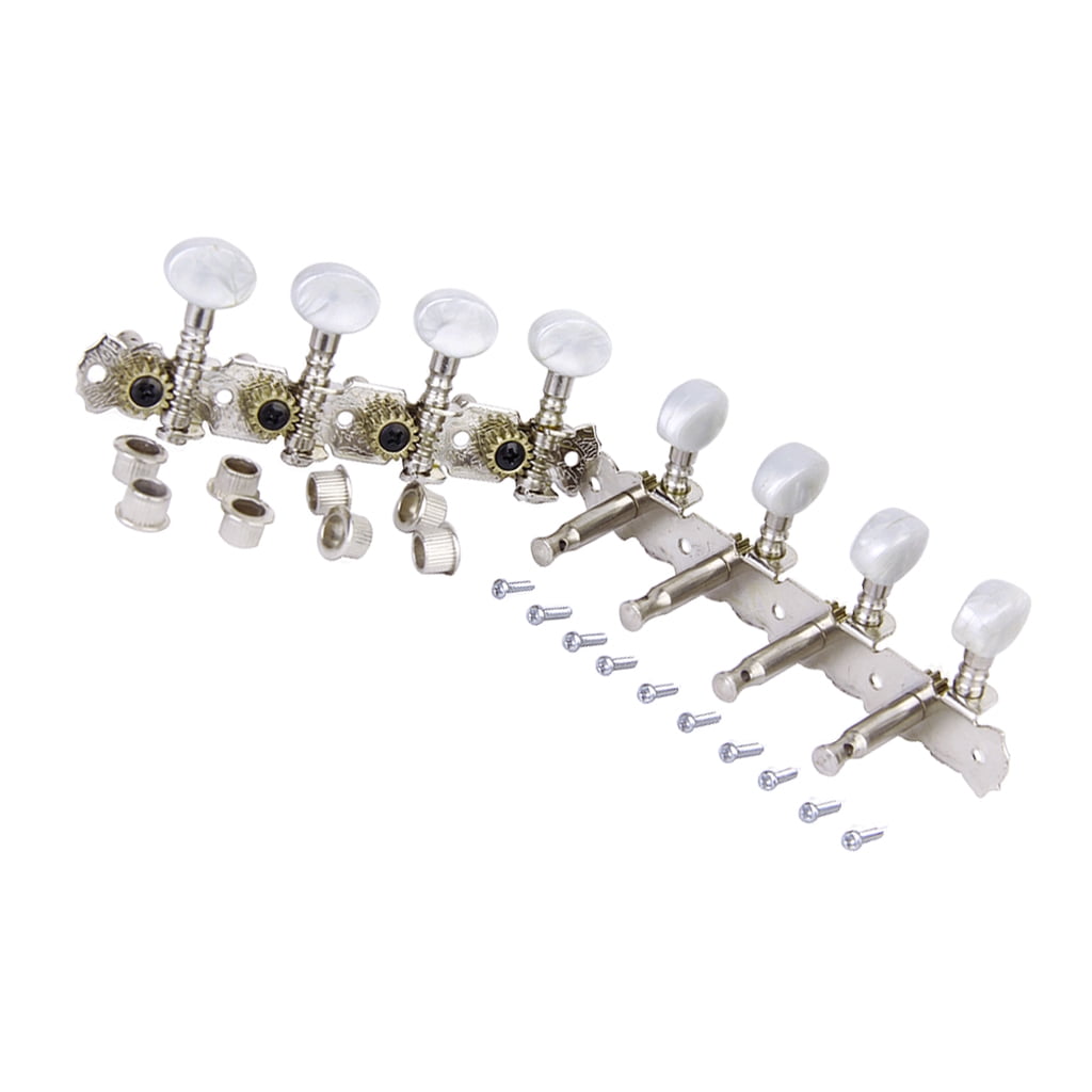 Mandolin Replacements Mandolin Tuning Pegs 4L + 4R 1 Set Tuning Keys Machine Head with Nickel Color 