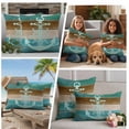 thumbnail image 5 of Blue Teal Brown Outdoor Waterproof Pillow Covers, Anchor Nautical Coastal Ocean Wooden Decorative Square Throw Pillowcase Sofa Cushion Sham for Patio/Couch/Chair, 16"x16" 2 Pack, 5 of 8